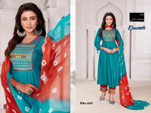 Manjeera Khwaab Rayon Fancy Embroidery Readymade Salwar